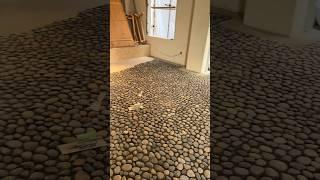Satisfying Traditional Pebble Wash Stone Flooring | Handcrafted Mastery in Action #stoneflooring