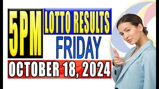 Lotto result today 5PM Friday October 18, 2024 *Live update*