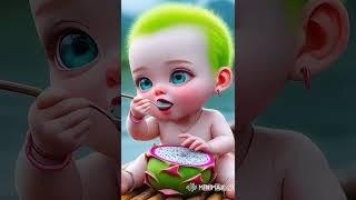 mukbang dragon fruits funny #cutebaby #cocomelon