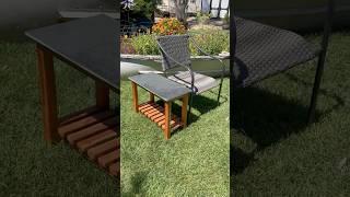 Outdoor Side Table Built with ONE Redwood 2x6! #walkerswoodworks #woodworking