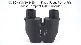 SVBONY SV10 Binoculars  Compact 8x25 Fixed-Focus Porro Prism BK-7 FMC