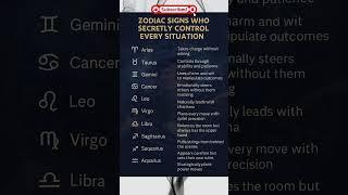 Zodiac signs who Secretly Control Every Situation #astrology #horoscope #usa #fyp