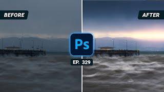 Stormy Landscape Photo Editing with Photoshop | QE #329