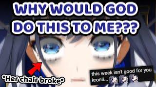Kronii Just Started Her Stream and She Already Broke Her Chair Shortly After...