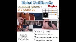 Hotel California - Eagles guitar chords w/ lyrics & strumming tutorial