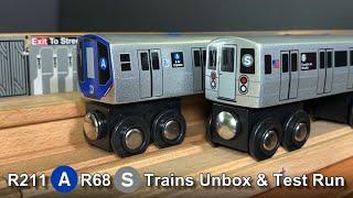 NEW Munipals R211 A Train R68 Franklin Ave Shuttle Mega Unbox & First Test Run @Trainman6000 MTA