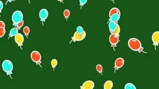 Footage Animation Balloons Flying on Green Screen