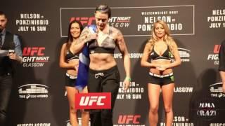 UFC Fight Night Glasgow Joanne Calderwood vs. Cynthia Calvillo weigh in face off