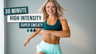 Day 24 - 30 MIN SUPER SWEATY HIIT WORKOUT - Full Body, No Equipment, No Repeat