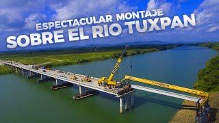 Montaje espectacular de Trabes en el rio Tuxpan