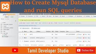 Xampp Create Mysql Database and  Run SQL Query