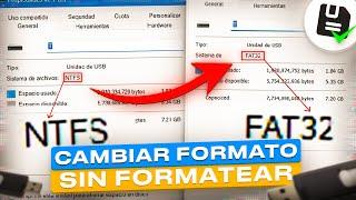 Como CAMBIAR de NTFS a FAT32 o VICEVERSA SIN FORMATEAR en USB/DISCO DURO FÁCIL [2024]