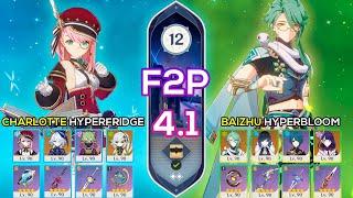 [F2P] C4 Charlotte Hyperfridge & C0 Baizhu Hyperbloom I Spiral Abyss 4.2 Floor 12 Genshin Impact