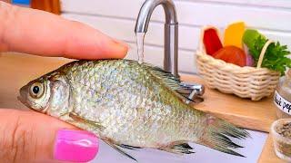 Easy Fish Recipe  Grilled Whole Fish with Lemon & Herbs in Tiny Kitchen | Mini Yummy Cooking
