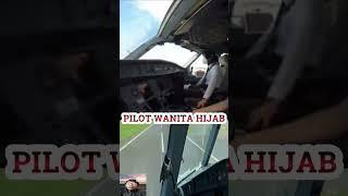 MANTAP ! PILOT WANITA HIJAB AIRBUS A330 #shorts #short #hijab #jilbab #pilot