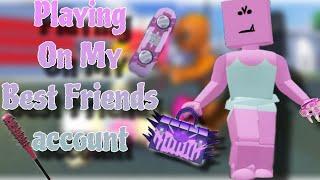 Playing ROBLOX BADDIES on my best friends account! *he has EVERYTHING*