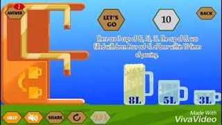 RiverCrossing IQ Logic 8 Answer Cups of 8L 5L and 3L| Puzzle game solution