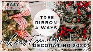 HOW TO PUT RIBBON ON A CHRISTMAS TREE | 4 EASY RIBBON TUTORIALS