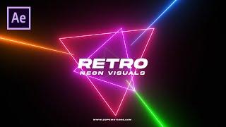 Retro Neon Visual Motion Graphics in After Effects with Saber (Free Plugin)