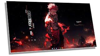 This is the Best SUKUNA Jujutsu Kaisen theme! [ Easy ] #rainmeter #desktopcustomization