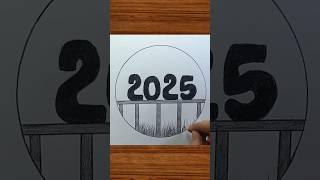 new year drawing 2025 / Drawing 2025 #shorts #youtubeshorts #newyear2025