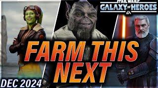 PRIORITY FARMING LIST (December 2024) #starwars #galaxyofheroes #swgoh