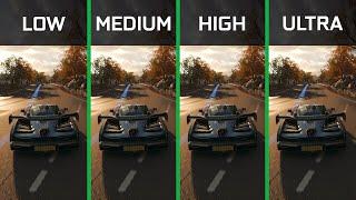 Forza Horizon 4 - GTX 1060 6GB + i7 4790 - Ultra & High & Medium & Low settings FPS Comparison