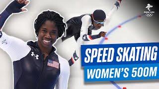  Erin Jackson wins gold medal! | Women's 500m Speed Skating | #Beijing2022