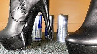 Princesswalks - Sexy Leather Platform High Heel Boots - Crushing Soda Cans