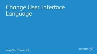 Change User Interface Language