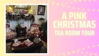 TOUR MY PINK CHRISTMAS TEA ROOM  How I decorate the Christmas Mantle Step by Step\#pink #nutcracker