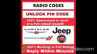 Radio Anti Theft Code 2008 2013 Chrysler Town Country Dodge Grand Caravan Jeep