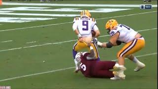 LSU QB Joe Burrow Loses His Pants While Taking A Sack vs Mississippi State