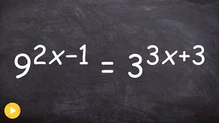 How to solve an exponential equation with two different bases