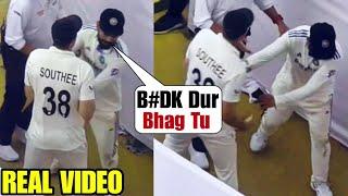 Virat Kohli pushed Tim Southee while getting angry for taking Rohit Sharma wicket Ind vs Nz 2nd Test