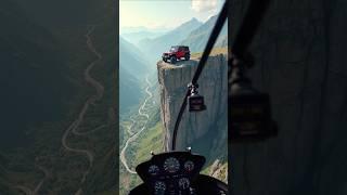 Insane Jeep on Cliff Edge Filmed from Helicopter! #shorts