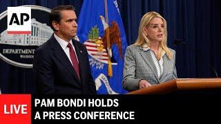 LIVE: Pam Bondi speaks after Kilmar Abrego Garcia charged with transporting people in US illegally