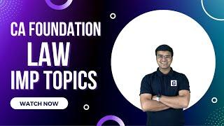 Important Topics of CA Foundation law - Indian Contract Act | Indresh Gandhi