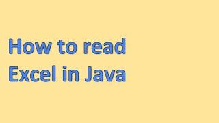 How to read excel in Java