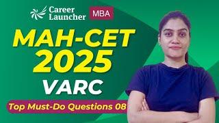 MAHCET MBA 2025 Preparation | Revision & Most Expected Questions - 08 | VARC Preparation