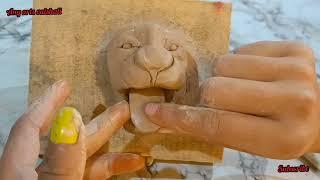 Lion face making | lion face idol making | Any Arts Vaishali @AnandArtandCraftStudio