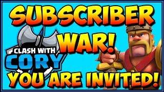 Clash With Cory SUBSCRIBER WAR! CLASH OF CLANS - COC