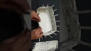 Newspaper basket craft | how to make a paper bag | newspaper craft #shortvideo #shorts #short #craft
