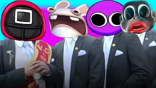 FNAF & Rabbids & Rainbow Friends & Cartoon Monkey -  Coffin Dance Song Meme (Cover)