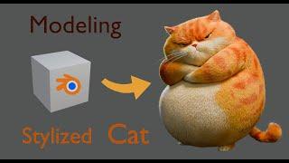 Blender stylized Cat Modeling timelapse