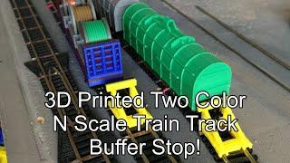3D Printed N Scale Model Train Track End Stop #1