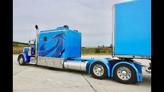 Дальнобой. США. Длинная фура. Peterbilt 350 inch wheelbase . Kenworth W9 315 inch wheelbase