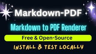 Markdown-PDF: Markdown to PDF Renderer - Install Locally