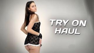 [4K USA] NEW BUNNY OUTFIT COSTUME COSPLAY BODYSUIT AND BLACK LACE DRESS ! LINGERIE & BRA Try On Haul