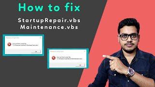 How to fix startupcheck vbs error in windows 10 | Maintenance.vbs error fix | step by step